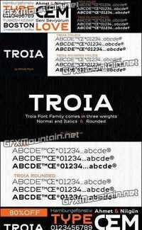 Troia Font Family - 12 Fonts for $60
