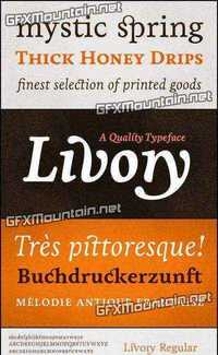 Livory Font Family - 4 Fonts for $129