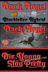 Dark Angel Font Family - 3 Fonts $199