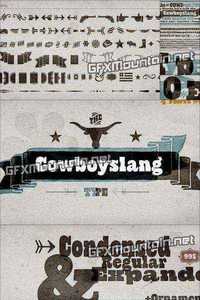 Cowboyslang Font  Family - 4 Font $115