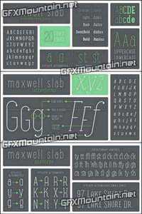 Maxwell Slab Font Family - 20 Font $240