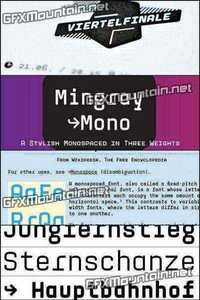 Mingray Mono Font Family - 4 Fonts $156