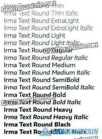 Irma Text Round Font Family - 18 Fonts for €560