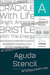 Aguda Stencil Font Family - 8 Fonts for $150