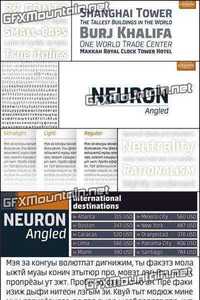 Neuron Angled Font Family - 32 Fonts for $390