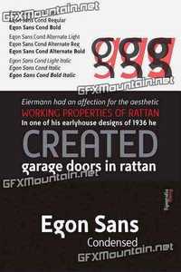 Egon Sans Condensed Font Family - 9 Fonts for $210