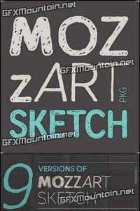 Mozzart Sketch Font Family - 9 Fonts for $99