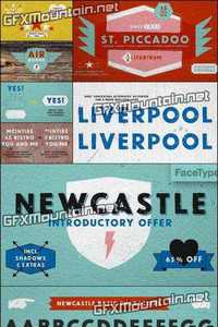 Newcastle Font Family - 9 Font 36$