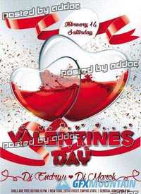 Valentines Day Club and Party Flyer Template