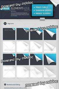 GraphicRiver: Page Curls, Shadow Boxes, Image Sliders Elements 