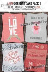 GraphicRiver - Love You Greeting Card Pack I