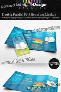 Graphicriver - Double Parallel Fold Brochure Mockup 9942412