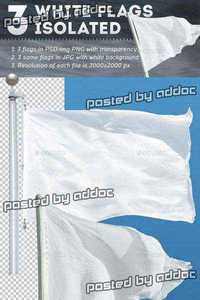 Graphicriver - 3 White Flags Isolated 9120848