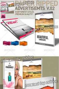 GraphicRiver - InDesign Magazine Paper Ripped Ad v.2 // 8 Styles