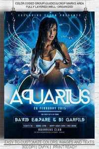 Aquarius Night Flyer Template