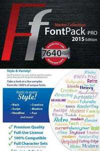 FontPack Pro Master Collection: 7640 Fonts with a Commercial License & Bonus