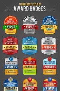 GraphicRiver - 12 Colorful Award Badges