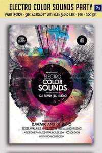 GraphicRiver - Electro Color Sounds Party Flyer 