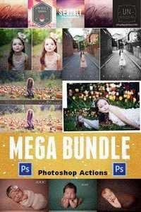 Mega Bundle of Photoshop Actions, Textures and Overlays