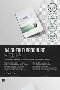 Graphicriver - A4 Bifold Brochure Mockup 9832852