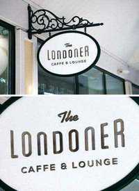 PSD Mock-Up - The Londoner - Caffe & Lounge - Hanging Wall Sign