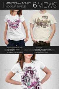 GraphicRiver - Man | Woman T-Shirt Mock-Up Bundle 