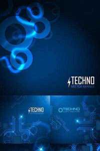 Stock Vector - Blue Techno Backgrounds