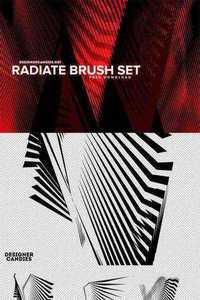 12 Abstract Techno Radiate Style Brushes