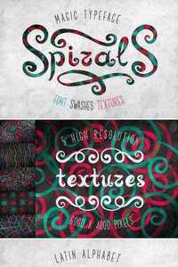 Spirals font + textures