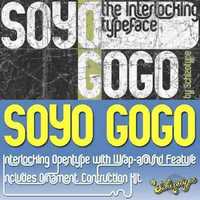 Soyo Gogo - Interlocking Opentype with Wrap Around & Ornament Construction Kit