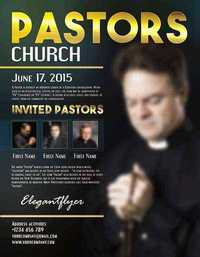 Pastors church Flyer PSD Template + FB Cover