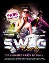 Swag Party Flyer PSD Template + FB Cover