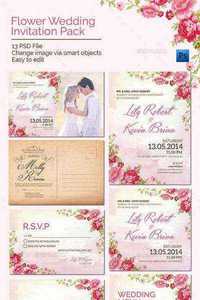 GraphicRiver Flower Wedding Invitation Pack 11254563