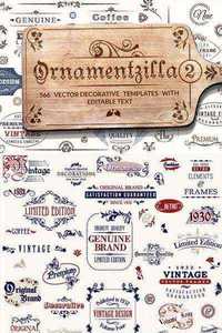 OrnamentZilla 2 - 566 Super Premium Vintage Vector Elements with Editable Text & Huge Bonus