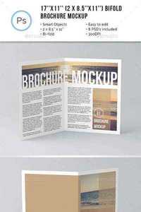 Graphicriver - 17 x 11 Bi-Fold Brochure Mockup 11582217