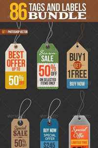 GraphicRiver - 86 Tags and Labels Bundle 6644063
