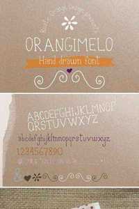  Orangimelo hand drawn font, typeface