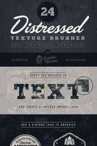 GraphicRiver - 24 Distressed Texture Brushes 11679624