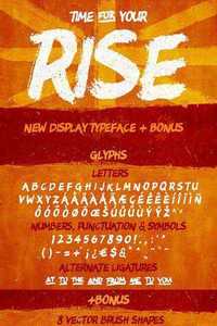RISE • Brush typeface + Bonus