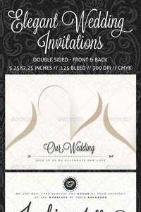 GraphicRiver - Elegant Wedding Invitation, RSVP and Info Card
