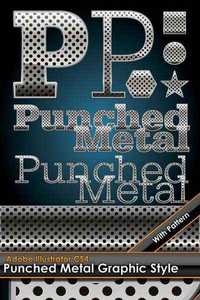GraphicRiver - Hole Punched Metal Graphic Style plus bonus patter