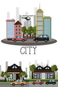 Urban digital design, vector illustration