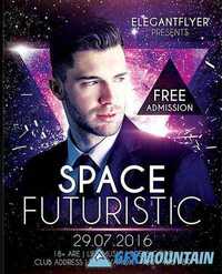 Space Futuristic Flyer PSD Template + Facebook Cover