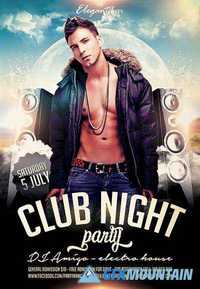 Club night party Flyer PSD Template + Facebook Cover