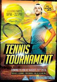 Tennis Tournament Flyer PSD Template + Facebook Cover