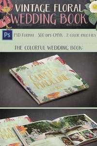 GraphicRiver - Vintage Floral Wedding Photo Book 12130824