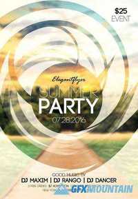Summer party 6 Flyer PSD Template + Facebook Cover