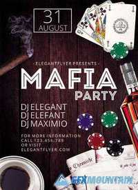 Mafia Party Flyer PSD Template + Facebook Cover