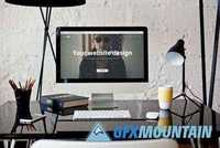 iMac B&W workspace - 6 photo mockups