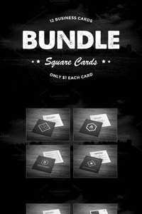 12 Square Business Cards Bundle